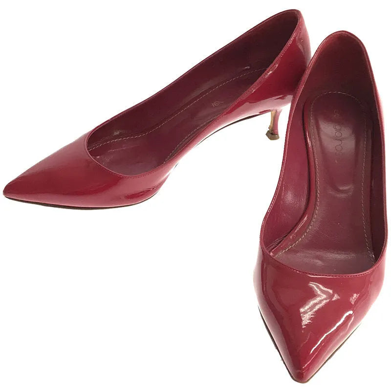 ⭐️月⭐️セルジオロッシ オープントゥ ヒールパンプス パテントレザー セルジオロッシ パンプス オープントゥ パテントレザー エナメル ヒール