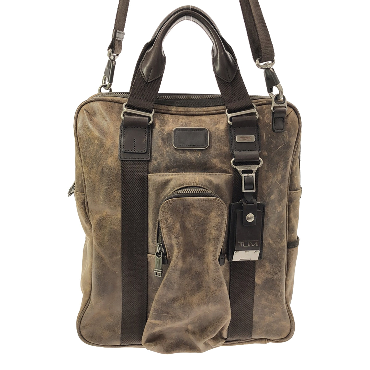 TUMI | 2way ALPHA BRAVO 皮革手袋 |布朗 |女性的