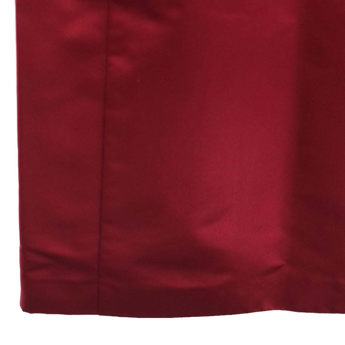 CELINE / セリーヌ | シルク混 サテン サイドスリット タイトスカート | 34 | レッド | レディース