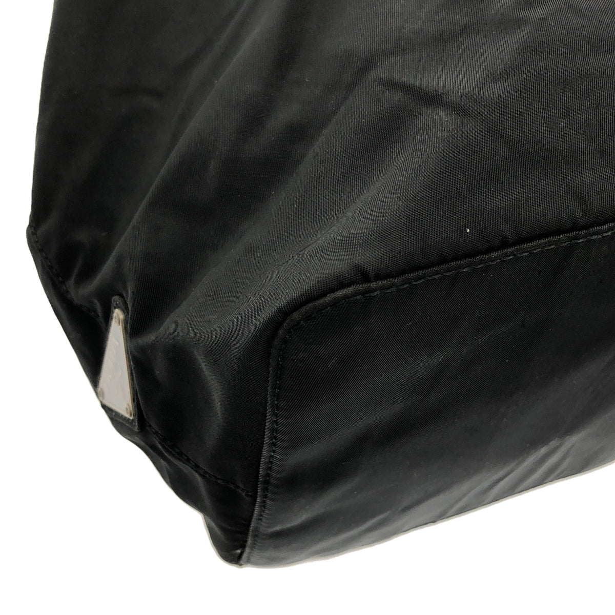 PRADA | Plaque Logo Nylon Hand Tote Bag | Black | Women's