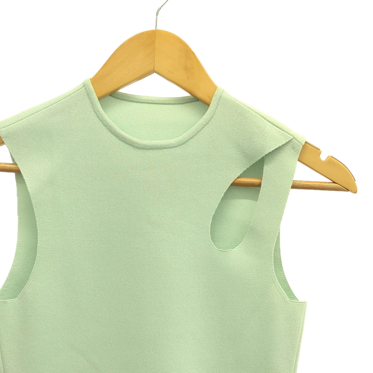 Mame Kurogouchi | 2022SS | Hole Knitted Top | 1 | Mint Green | Women's