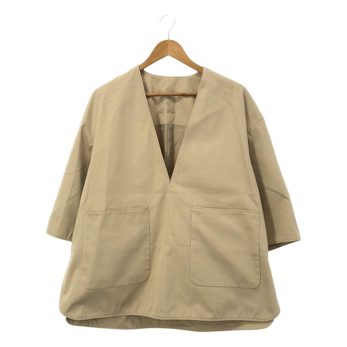 Drawer / ドゥロワー | Cotton gabardine V-neck blouse プルオーバーブラウス | 36 | ベージュ – KLD