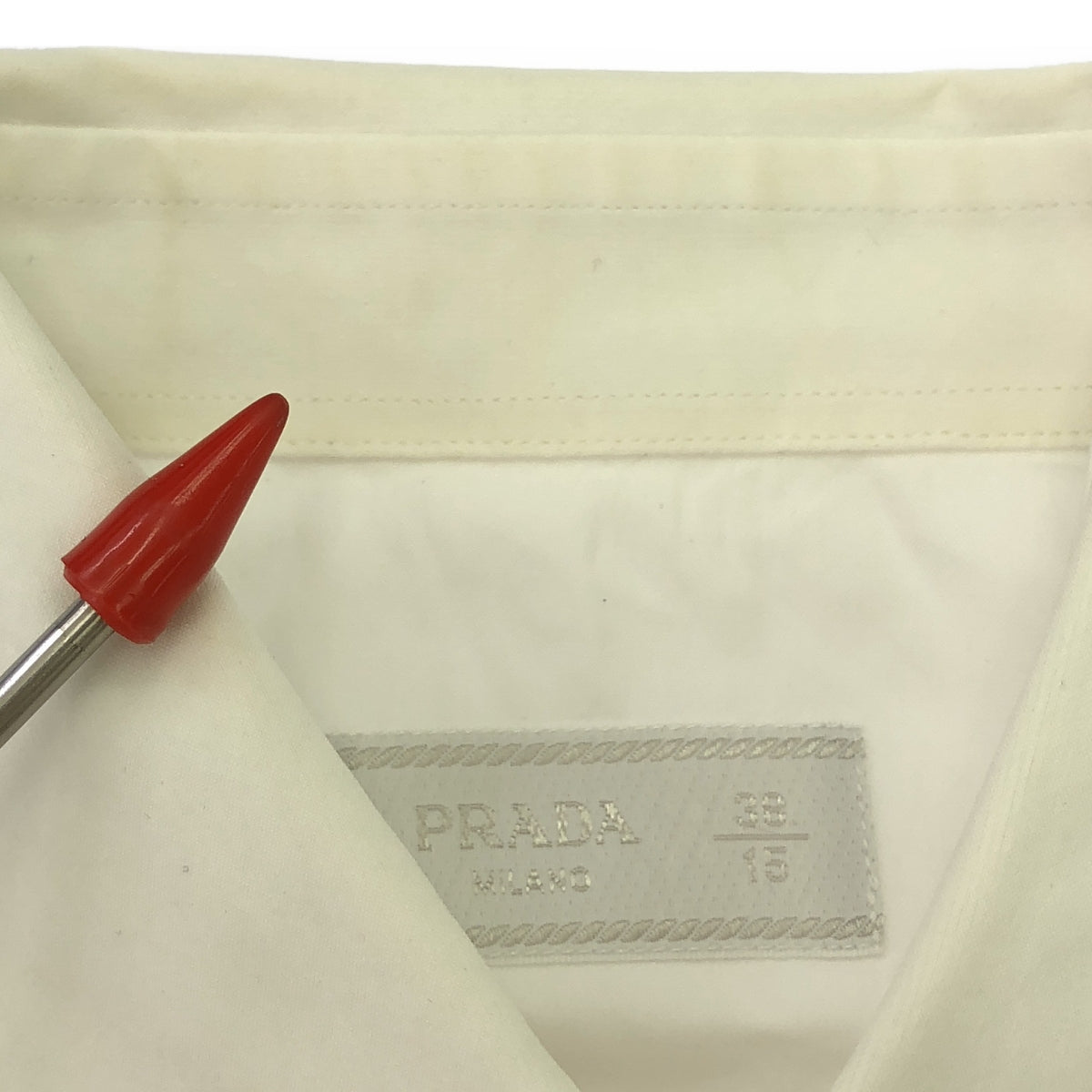 PRADA | Wide collar stretch shirt | Size 38 | Men's