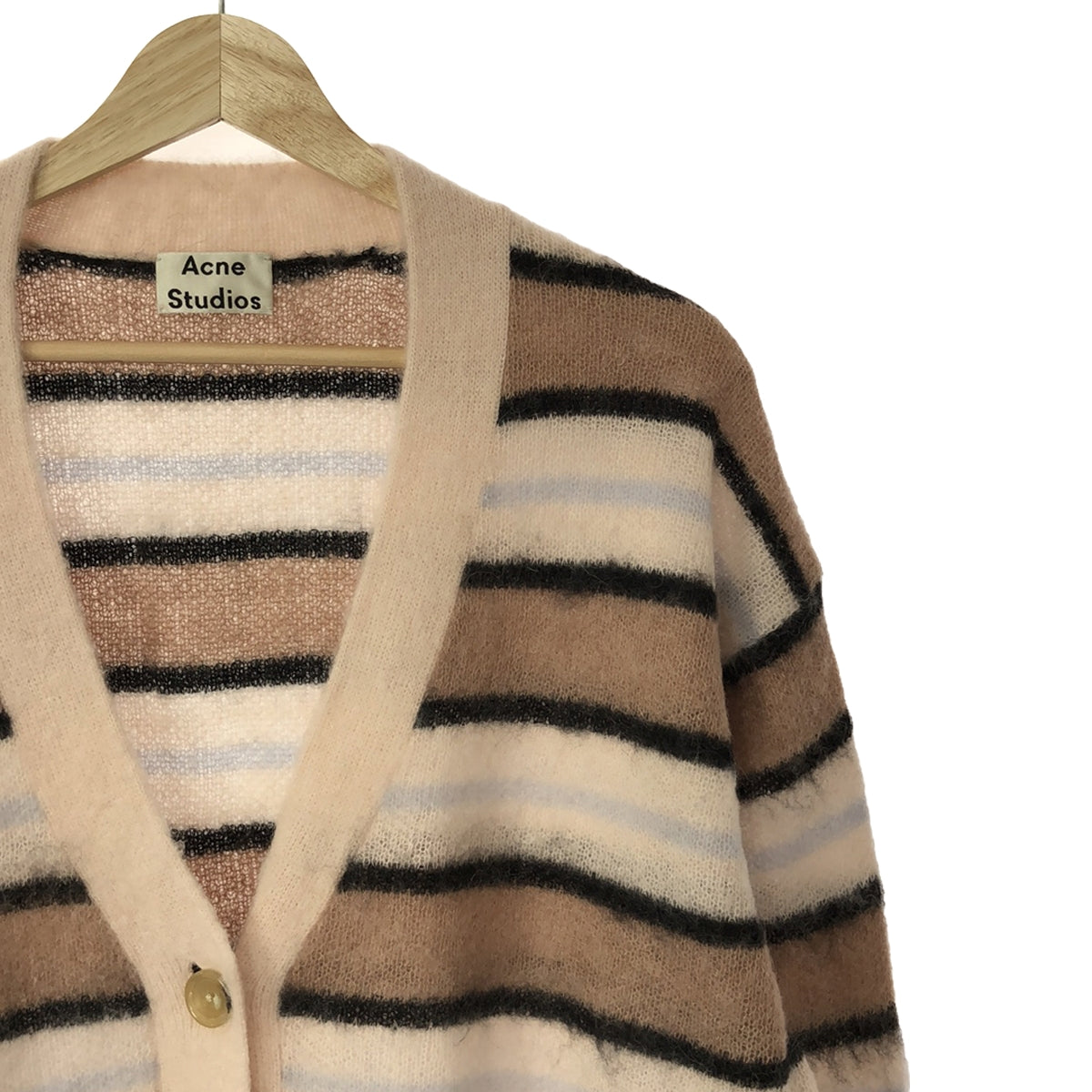 【미품】 Acne Studios / 여드름 스튜디오 | 울 알파카 혼합 테두리 가디건 | XXS | 베이지 | 여성