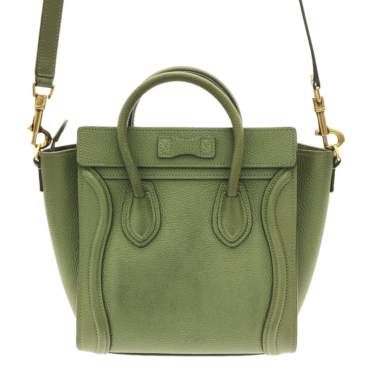 【美品】  CELINE / セリーヌ | ナノ ラゲージ ハンドバッグ 15LK | ナノ | カーキ | レディース