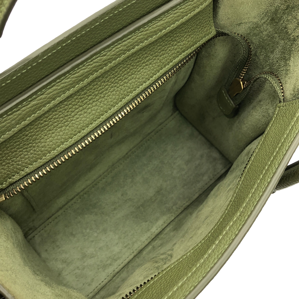 【美品】  CELINE / セリーヌ | ナノ ラゲージ ハンドバッグ 15LK | ナノ | カーキ | レディース