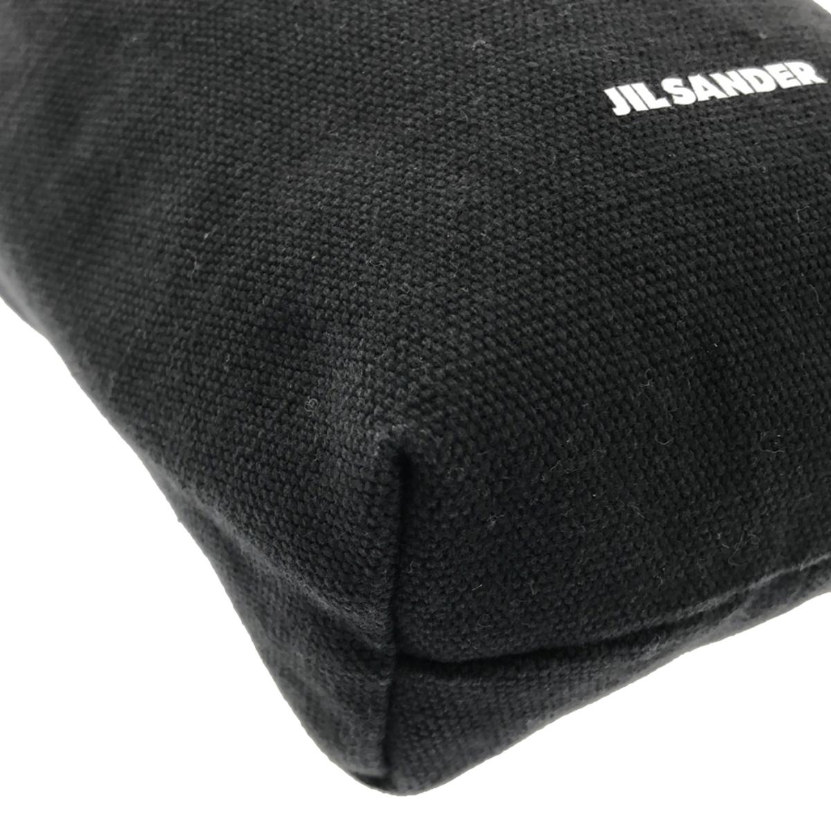 JIL SANDER | DUMPLING POUCH / Leather-trimmed drawstring pouch bag / Unisex | Black | Women's