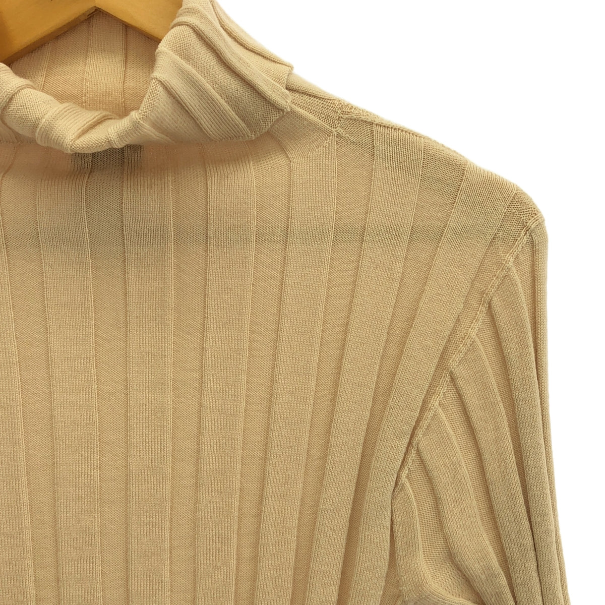 BASErange | Wool wide rib turtleneck knit | S | Women's