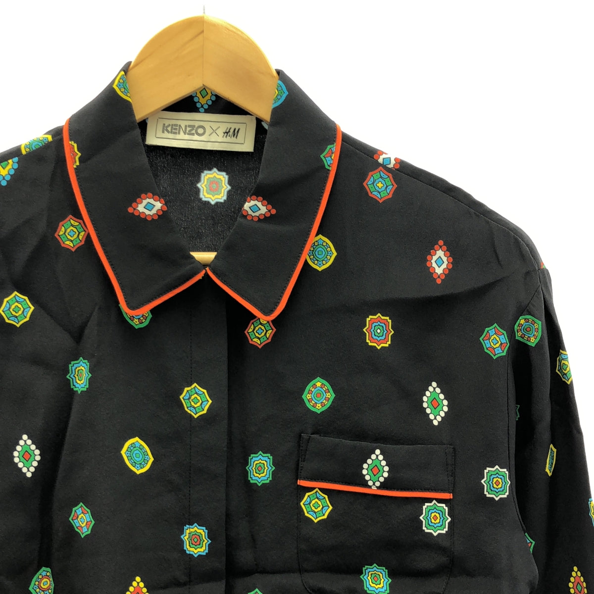 KENZO / Kenzo | ×H&M all-over print pajama shirt | 36 | Black | Women's