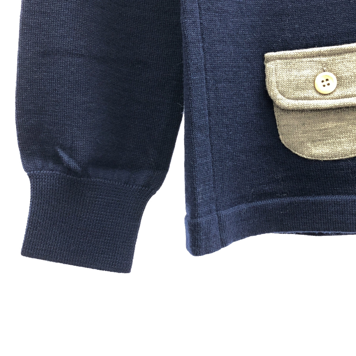 visvim / Visvim | CREW SELMER / 口袋圓領針織毛衣套頭衫 | 1 |海軍 |男士