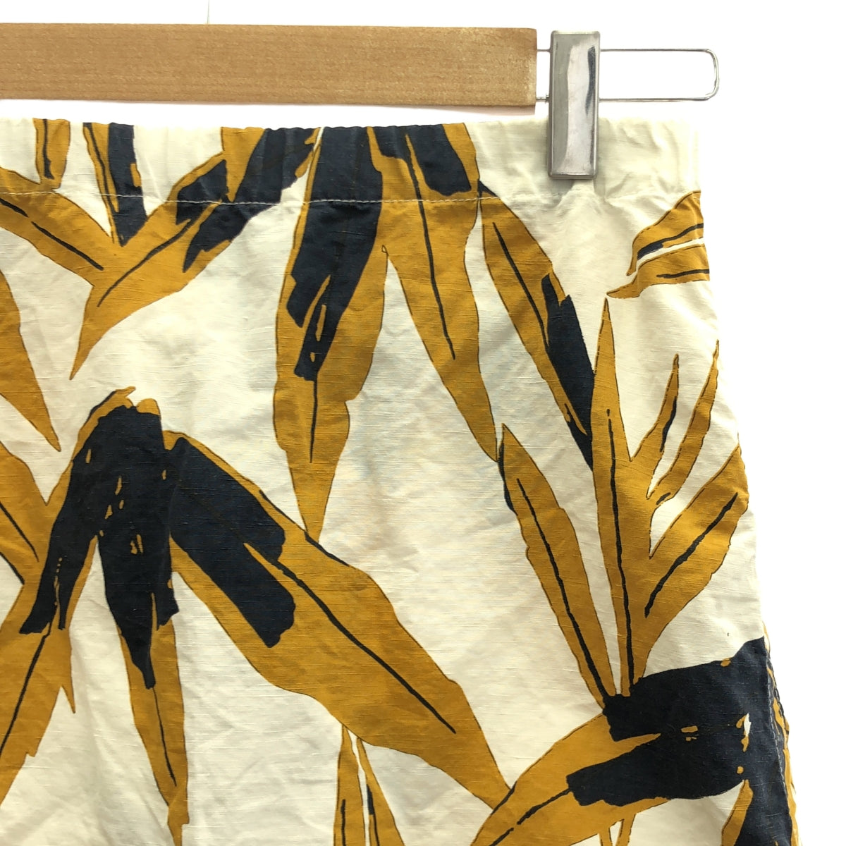 MARNI / マルニ | リーフプリント ロングスカート | 36 | イエロー/ネイビー/ホワイト | レディース