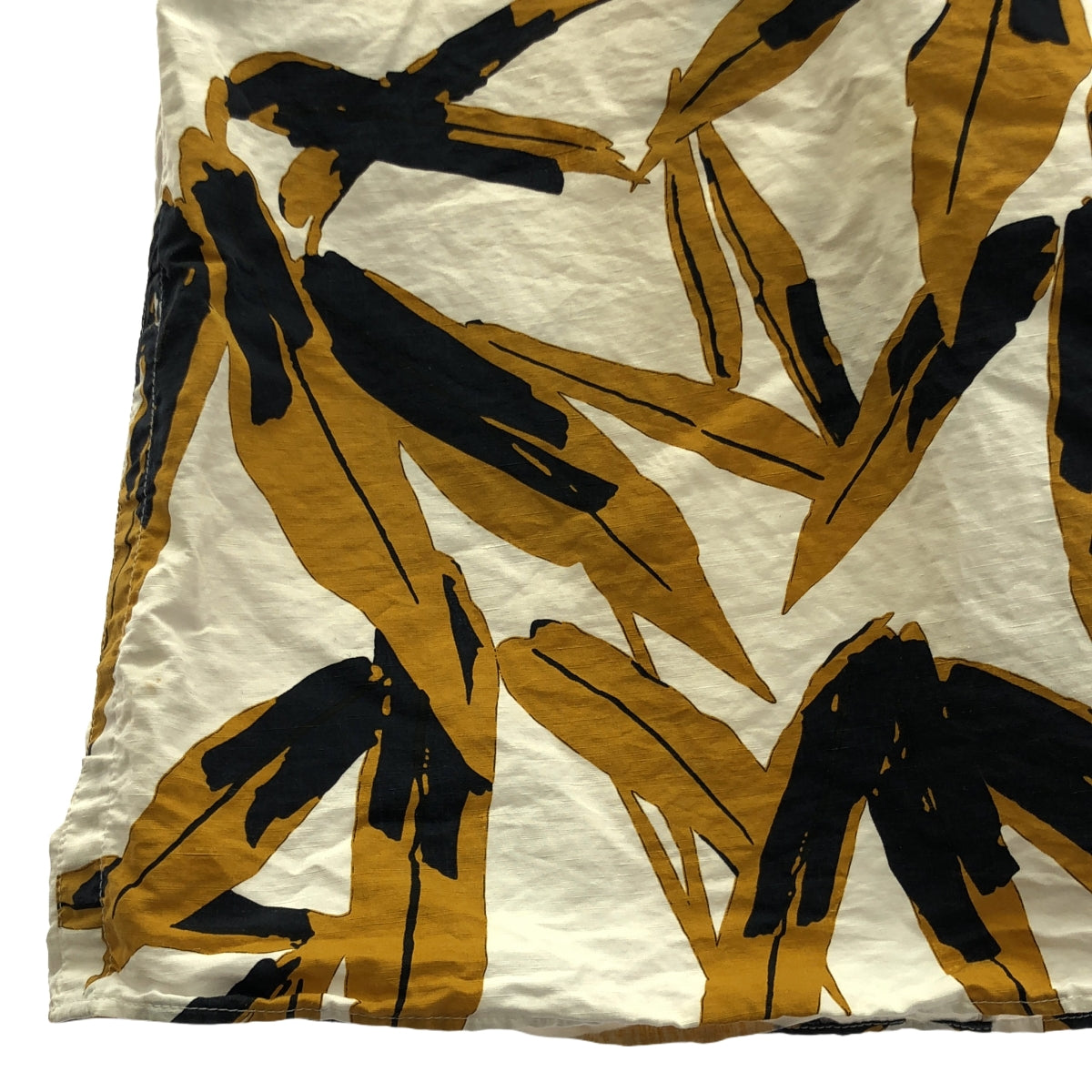 MARNI / マルニ | リーフプリント ロングスカート | 36 | イエロー/ネイビー/ホワイト | レディース