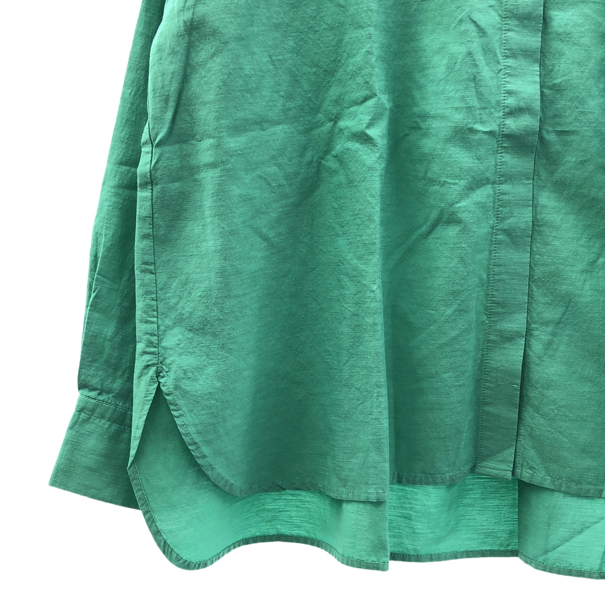 【新品】 Hands of creation / ハンズオブクリエイション | Cu/スーピマスラブ Cナチュラルワッシャー チビフリルシャツBL | F | グリーン | レディース