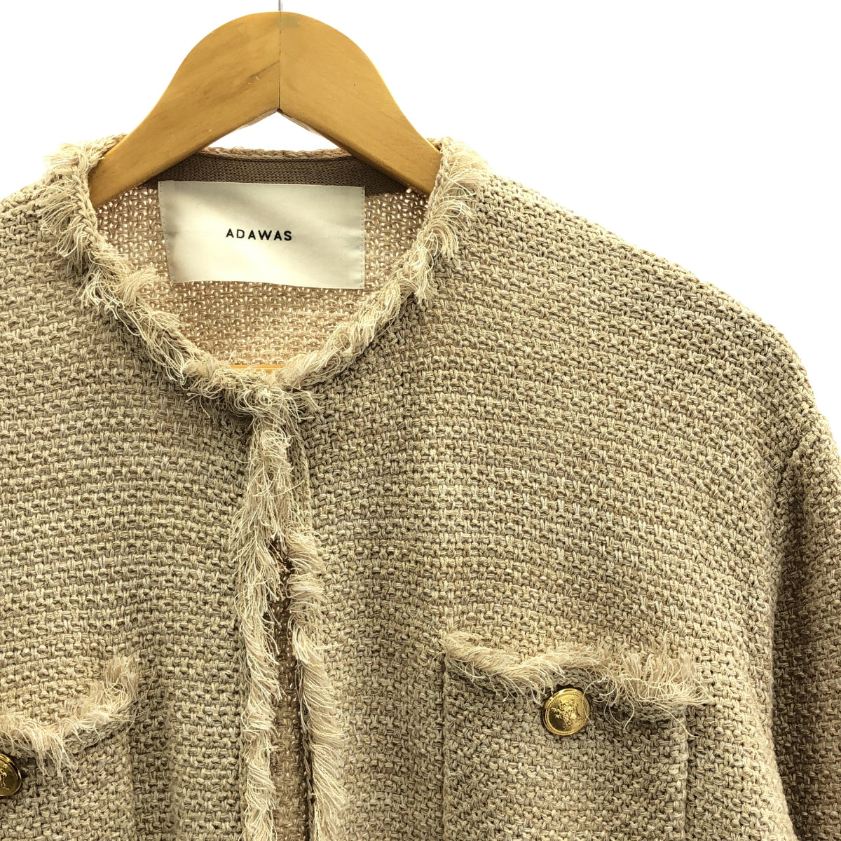ADAWAS / Ada Wath | No-collar tweed jacket | F | Women's