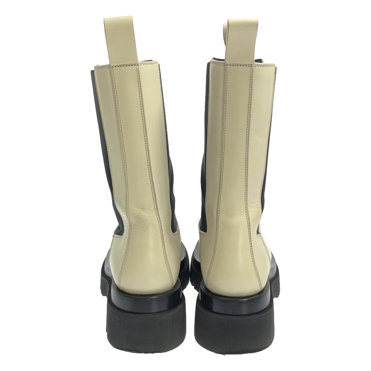 BOTTEGA VENETA / ボッテガヴェネタ | Lug Boots サイドゴア レザーラグブーツ | 37 | ホワイト/ブラック | レディース