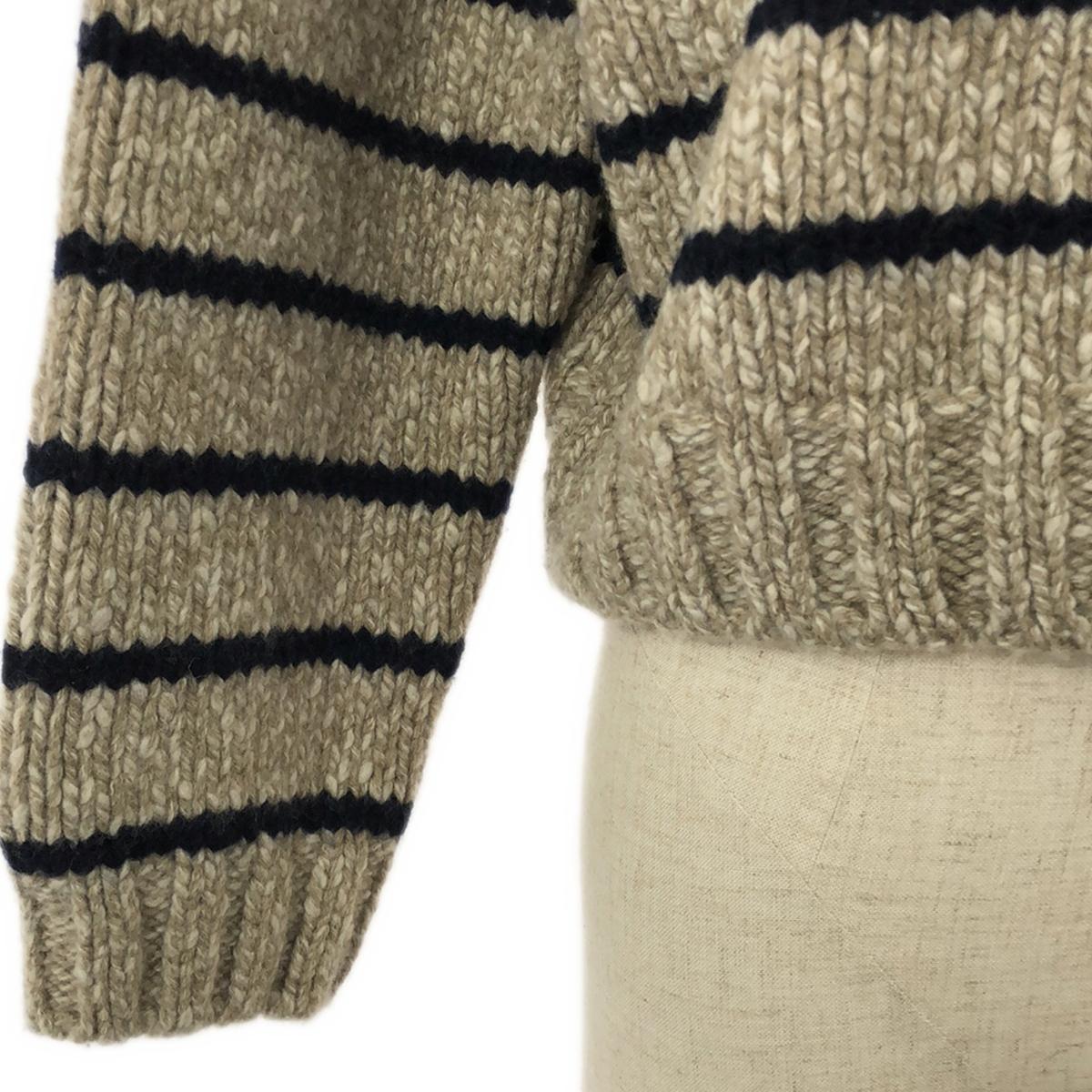 CELINE / セリーヌ | 2023AW | MARINIERE BOAT NECK SWEATER IN WOOL クルーネックニット | S | ベージュ/ネイビー | レディース