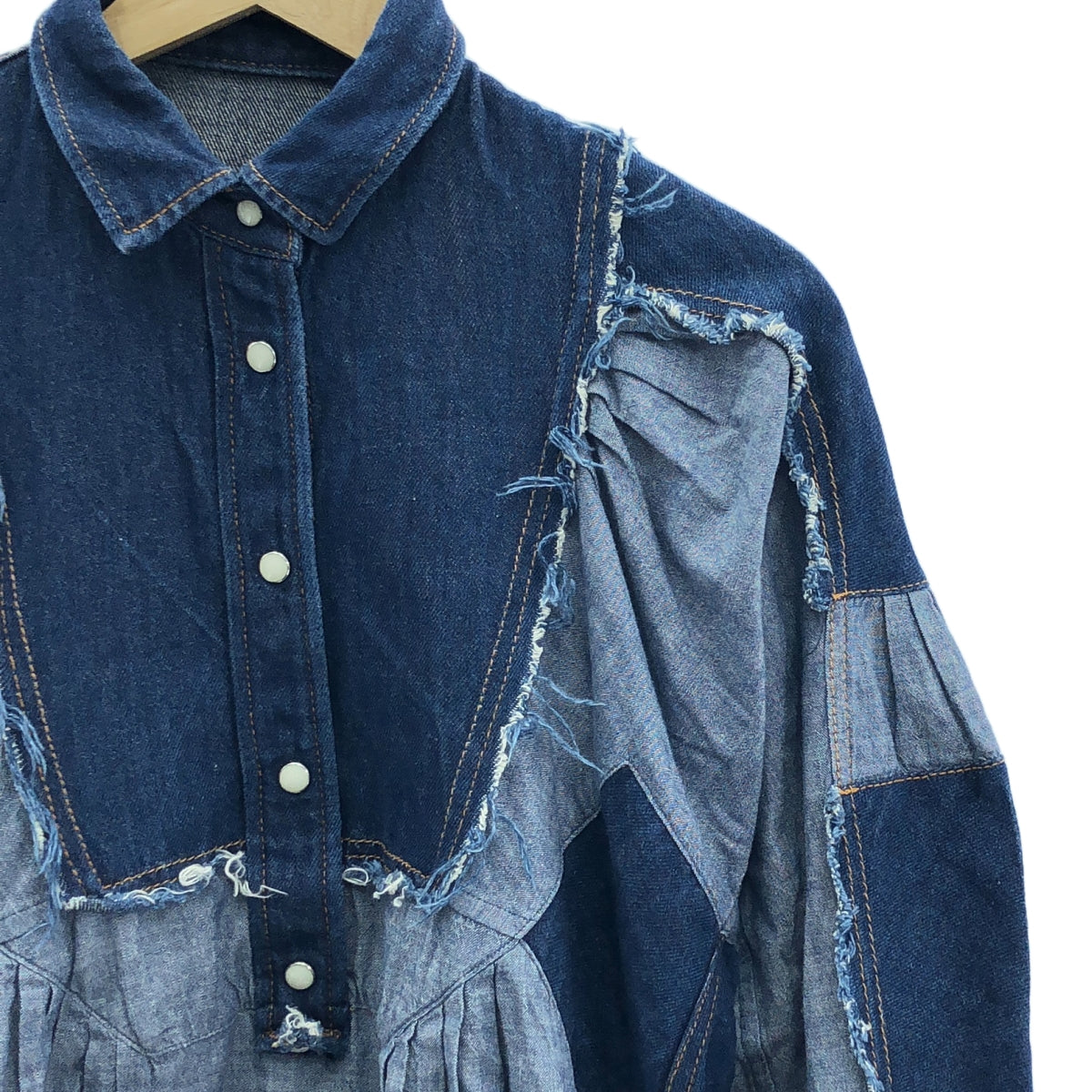 sacai | Denim cut-off shirt dress | 1 | Women's