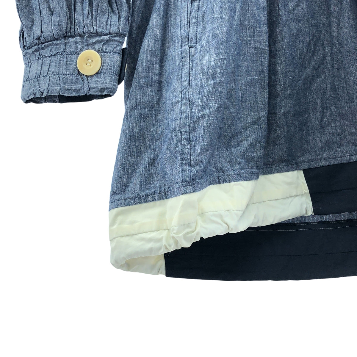 sacai | Denim cut-off shirt dress | 1 | Women's