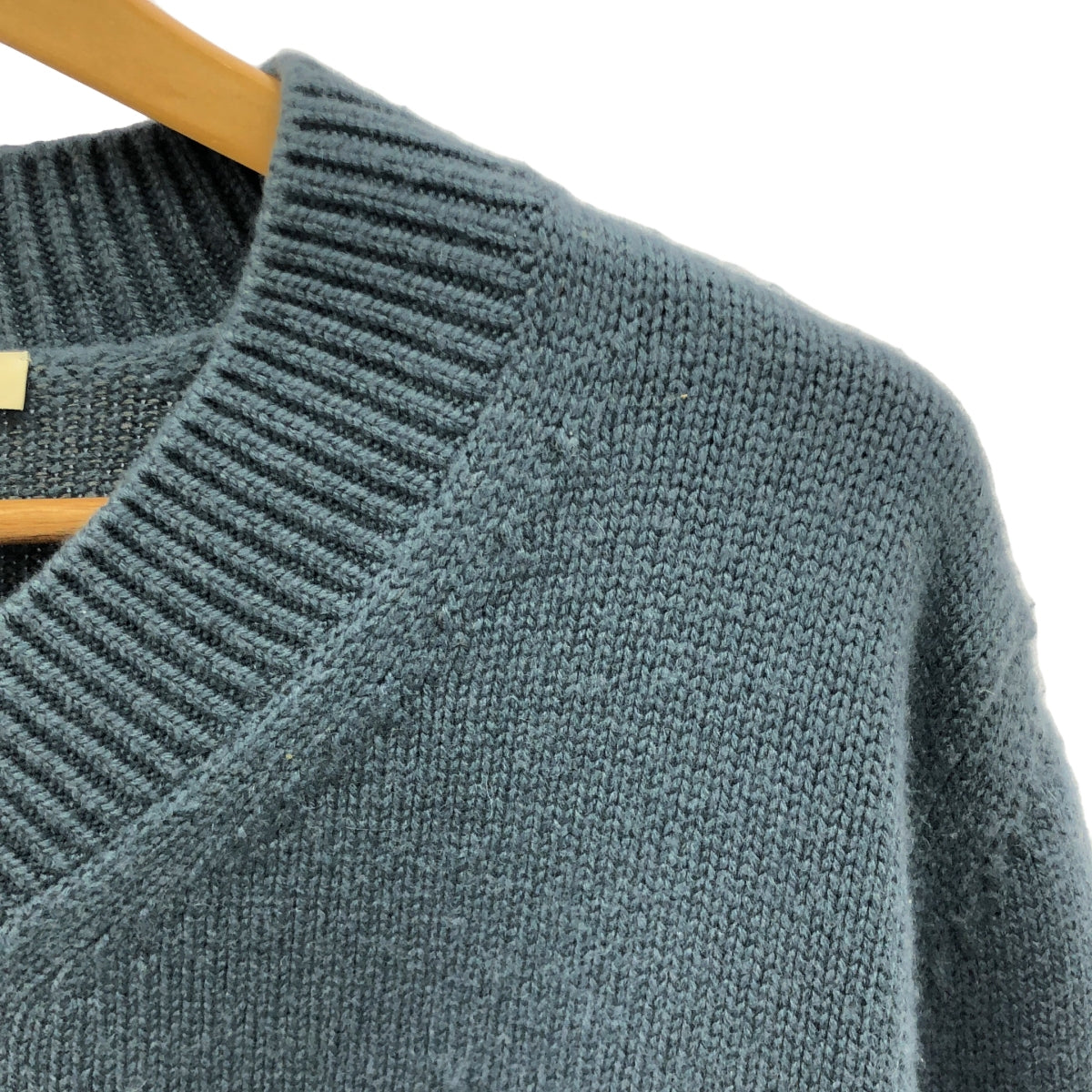 CELINE / セリーヌ | フィービー期 カシミヤ混 Vネック チャンキーニット | S | ブルー | レディース