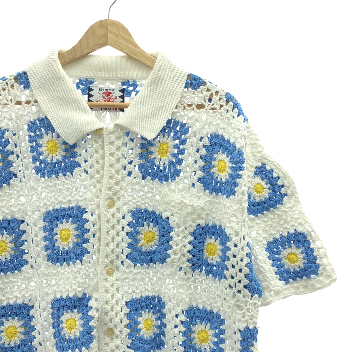 SON OF THE CHEESE / 사노바 치즈 | 2023SS | Flower Knit Shirt 꽃 니트 폴로 셔츠 | M | 남성
