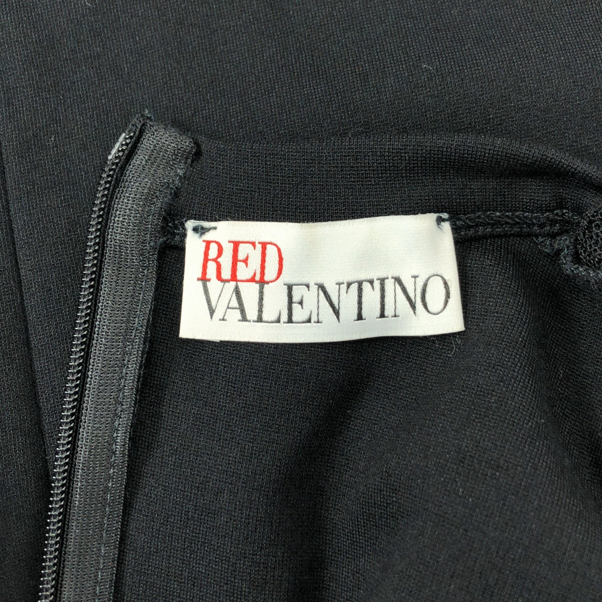 RED VALENTINO / レッドヴァレンティノ | スター チュール切替 ギャザーワンピース | XS | ブラック | レディース