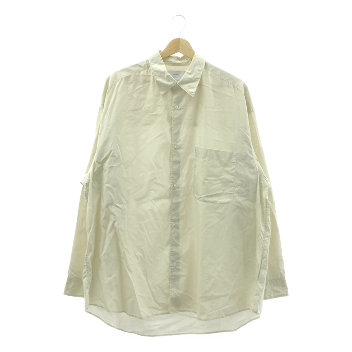 Graphpaper / 그래프 종이 | 2022AW | Broad L / S Oversized Regular Collar Shirt 브로드 오버 사이즈 드 레귤러 컬러 셔츠 | F | 남성