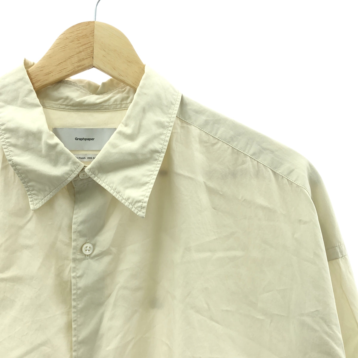 Graphpaper / 그래프 종이 | 2022AW | Broad L / S Oversized Regular Collar Shirt 브로드 오버 사이즈 드 레귤러 컬러 셔츠 | F | 남성