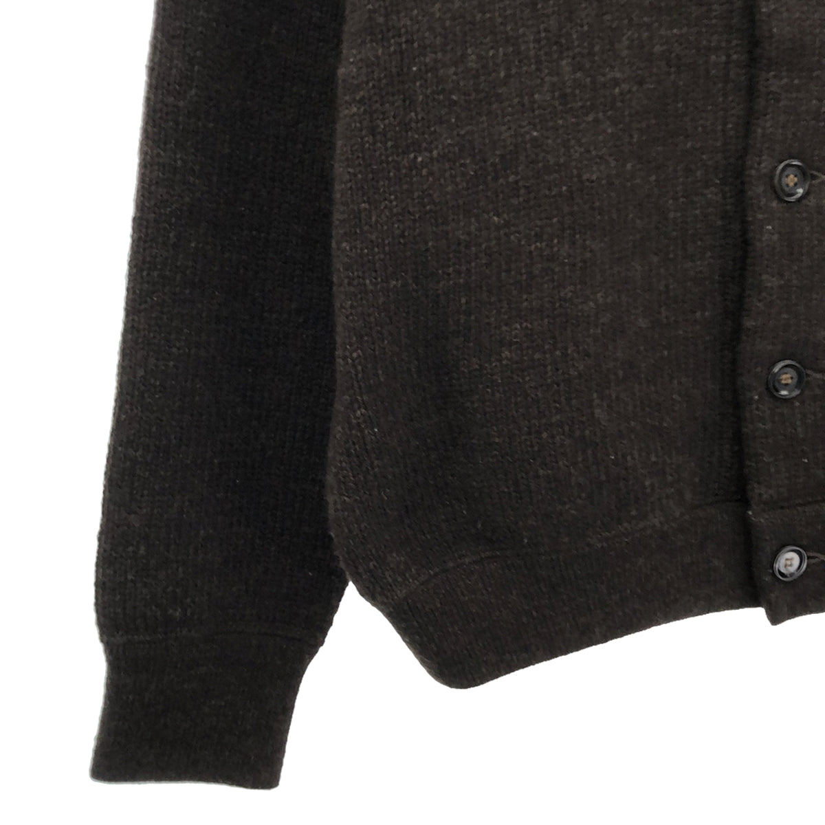 45r / 四十五 R |羊毛亞麻混紡圓領開襟衫 | 2 |深棕色 |女性的