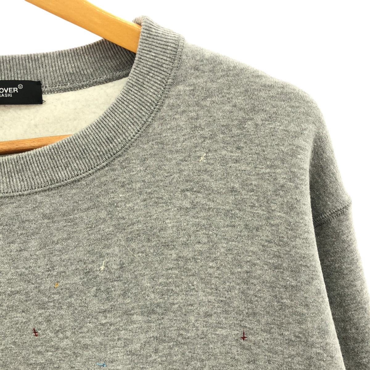 【美品】 UNDER COVER / アンダーカバー | 2024AW | クロスステッチ 刺しゅう ジップポケット クルーネック スウェット | 4 | グレー | メンズ