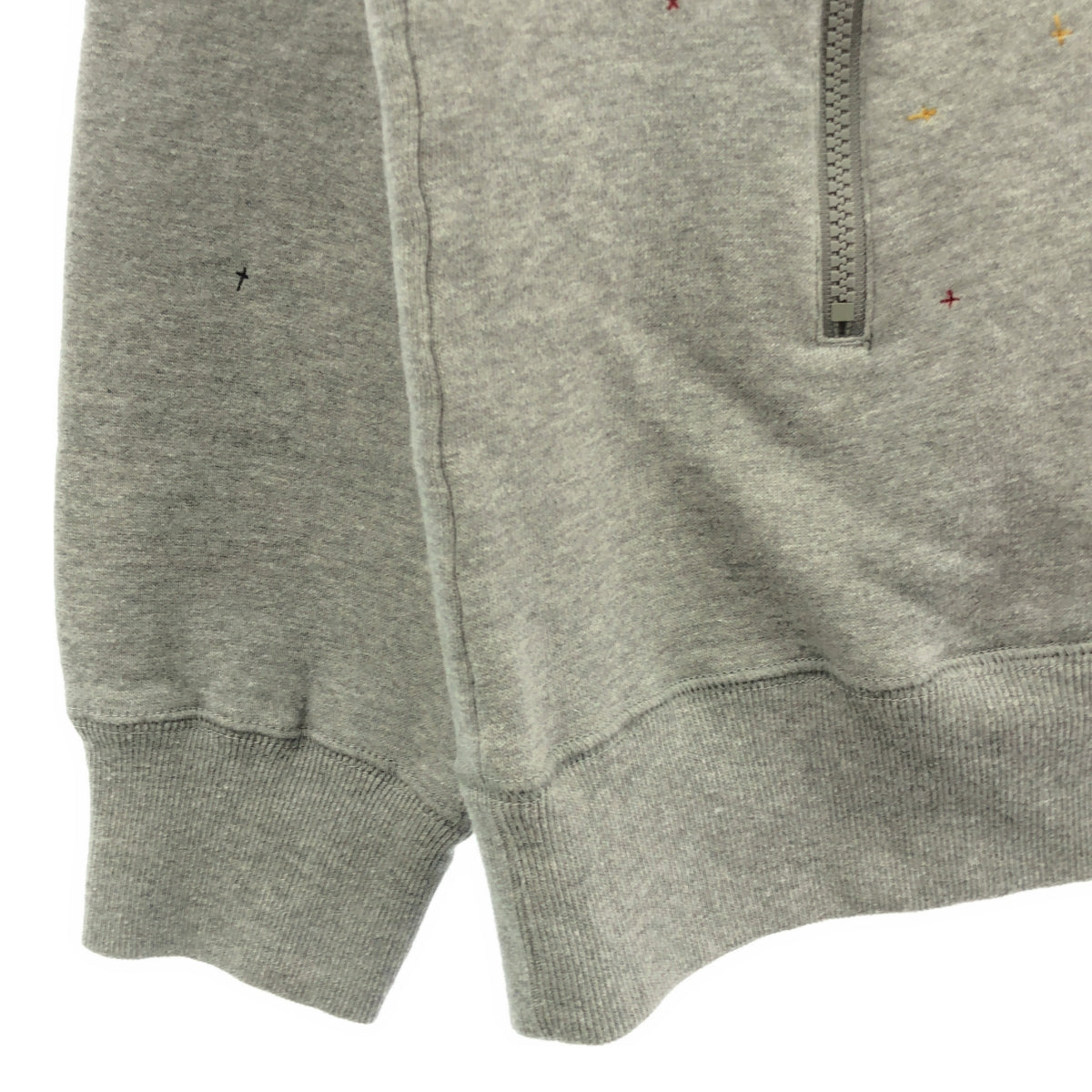 【美品】 UNDER COVER / アンダーカバー | 2024AW | クロスステッチ 刺しゅう ジップポケット クルーネック スウェット | 4 | グレー | メンズ