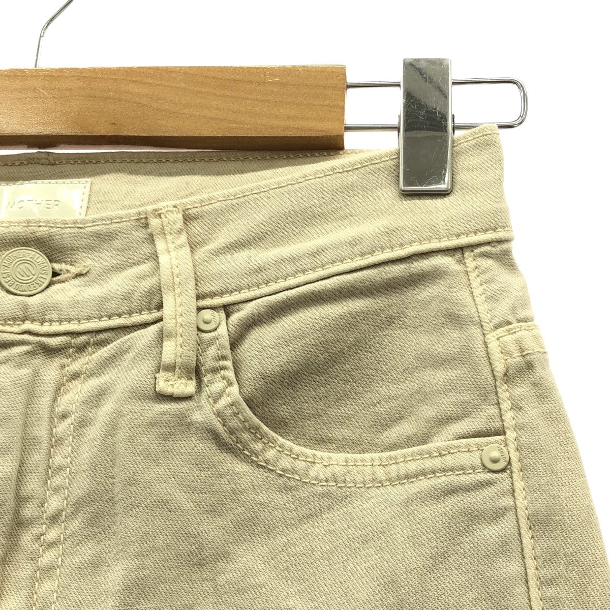MOTHER / マザー | THE INSIDER CROP STEP FRAY / カットオフ ストレッチ パンツ | 24 | ベージュ | レディース