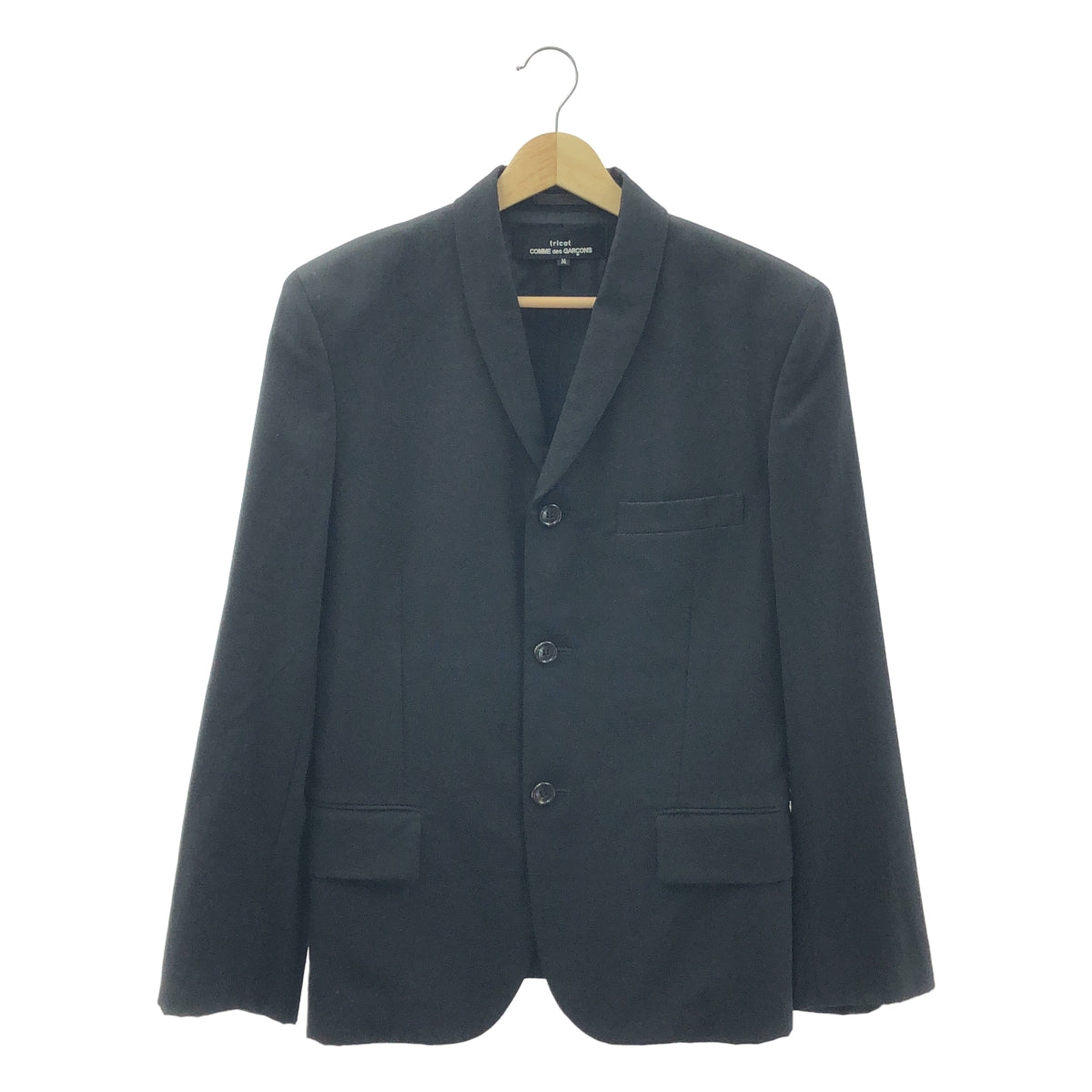 COMME des GARCONS | 經編布料西元 1991 年 |復古羊毛華達呢披肩領3B 剪裁外套|中號 |女性的