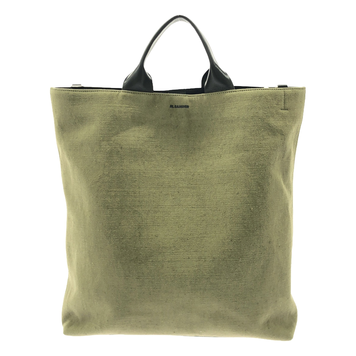 【美品】 JIL SANDER / ジルサンダー | XIAO TOTE MD キャンバス 2way ショルダーバッグ | カーキ/ブラック | レディース