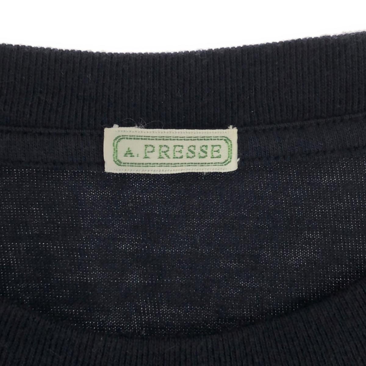 A.PRESSE / アプレッセ | 2024SS | Cashmere Blend S/S T-shirt / カシミヤ ブレンド Tシャツ カットソー | 3 | ネイビー | メンズ