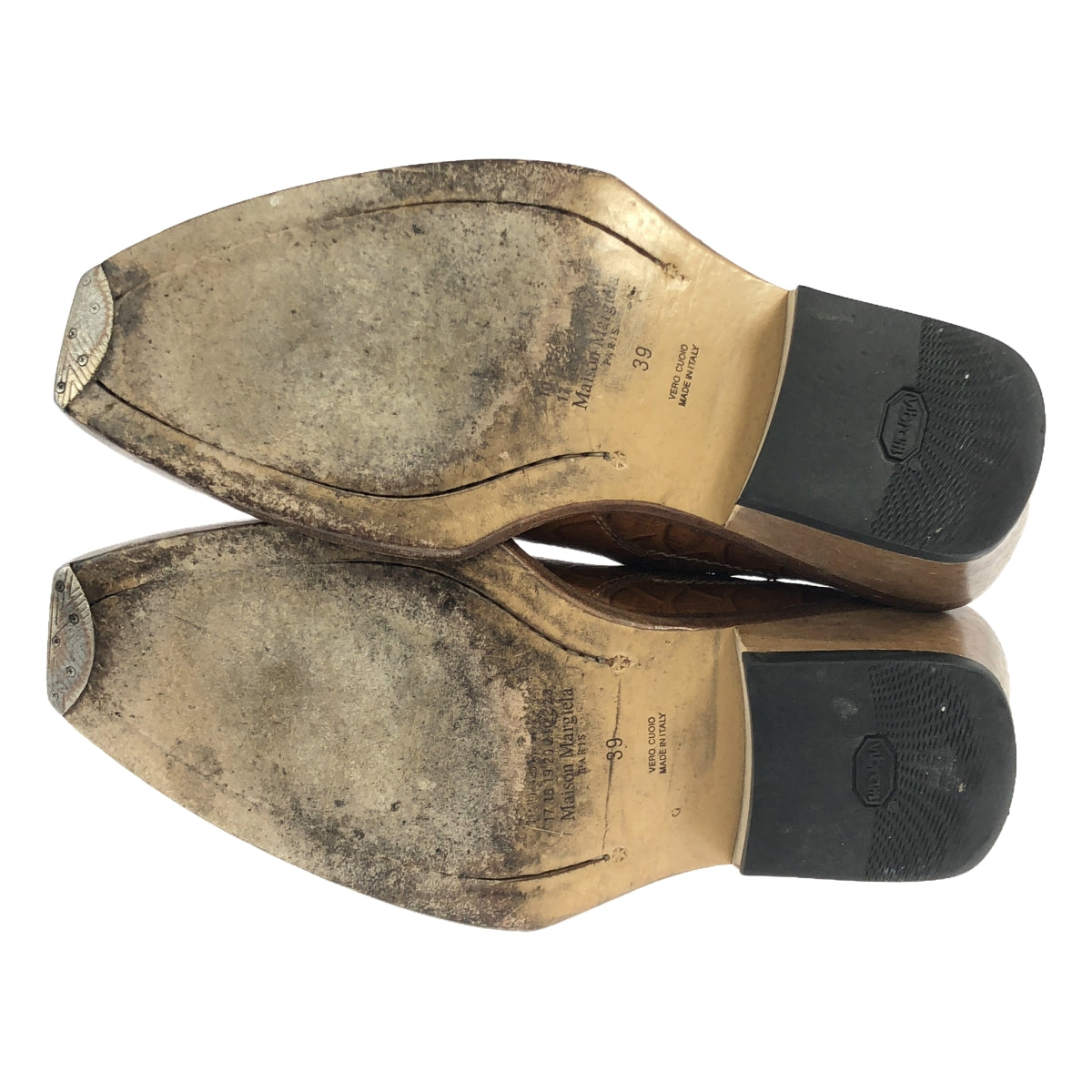 Maison Margiela |複製品 1980 年代西部靴 |皮革側邊西部靴 |皮鞋 | 39 |布朗 |男士