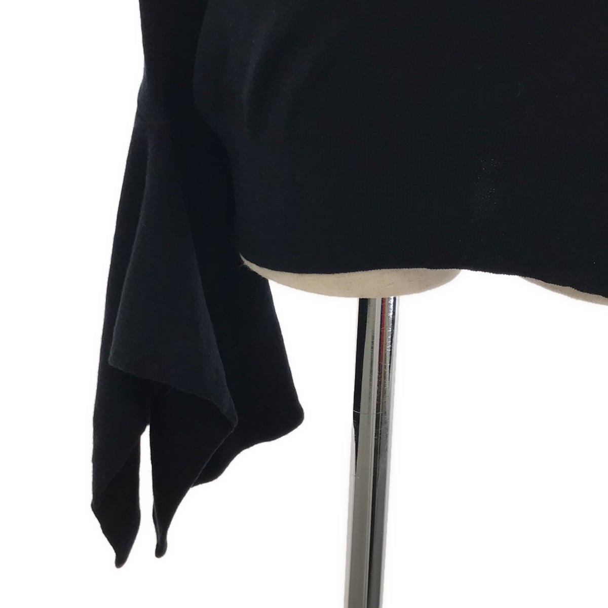 HARUNOBUMURATA / ハルノブムラタ | 2023AW | DRAPE CUFFS SMOOTH KNIT TOP ドレープニットトップス | 36 | ブラック | レディース