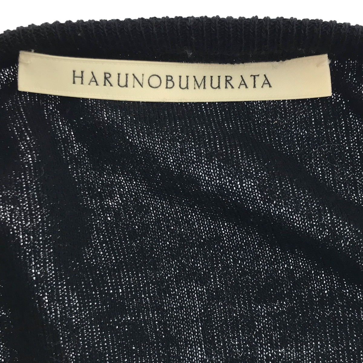 HARUNOBUMURATA / ハルノブムラタ | 2023AW | DRAPE CUFFS SMOOTH KNIT TOP ドレープニットトップス | 36 | ブラック | レディース