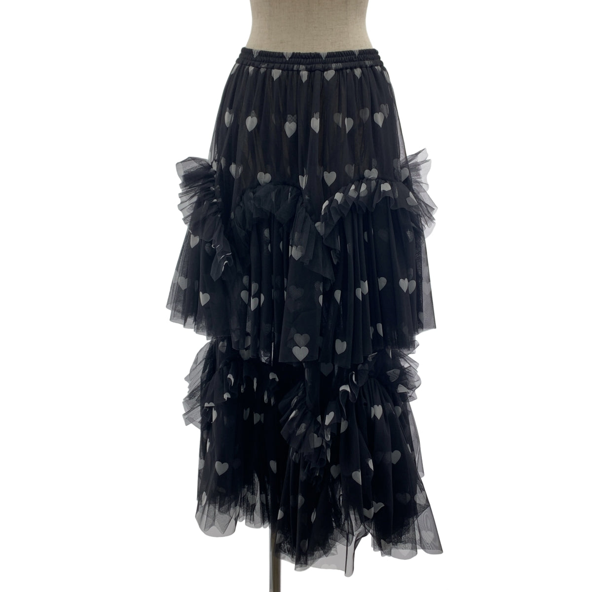 VIVIANO / 비비아노 | 2024AW | Swell Tulle Skirt / 튤 프릴 웨스트 고무 볼륨 스커트 | F | 여성