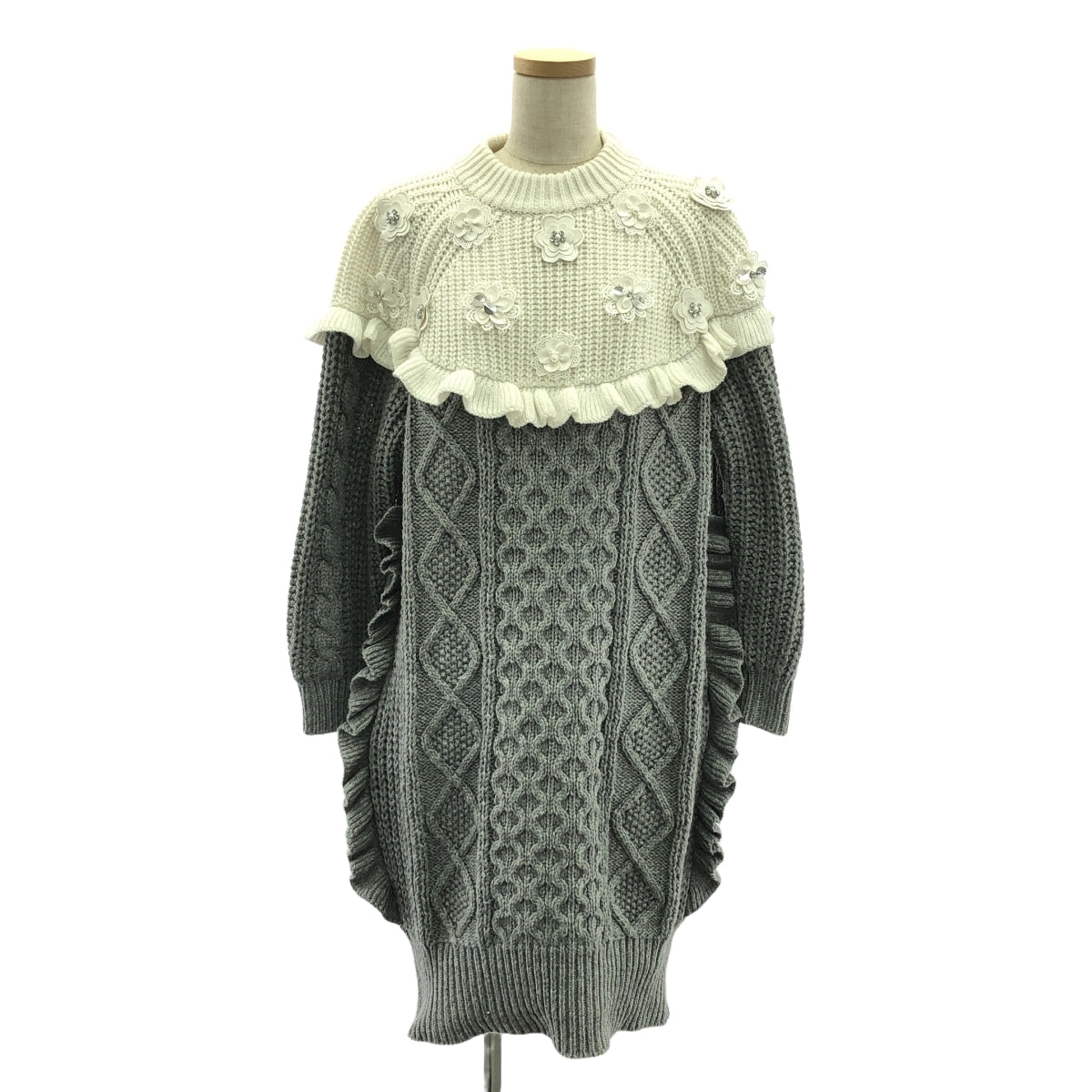 Chesty | Wool blend ruffled beaded knit dress | 1 | Women's