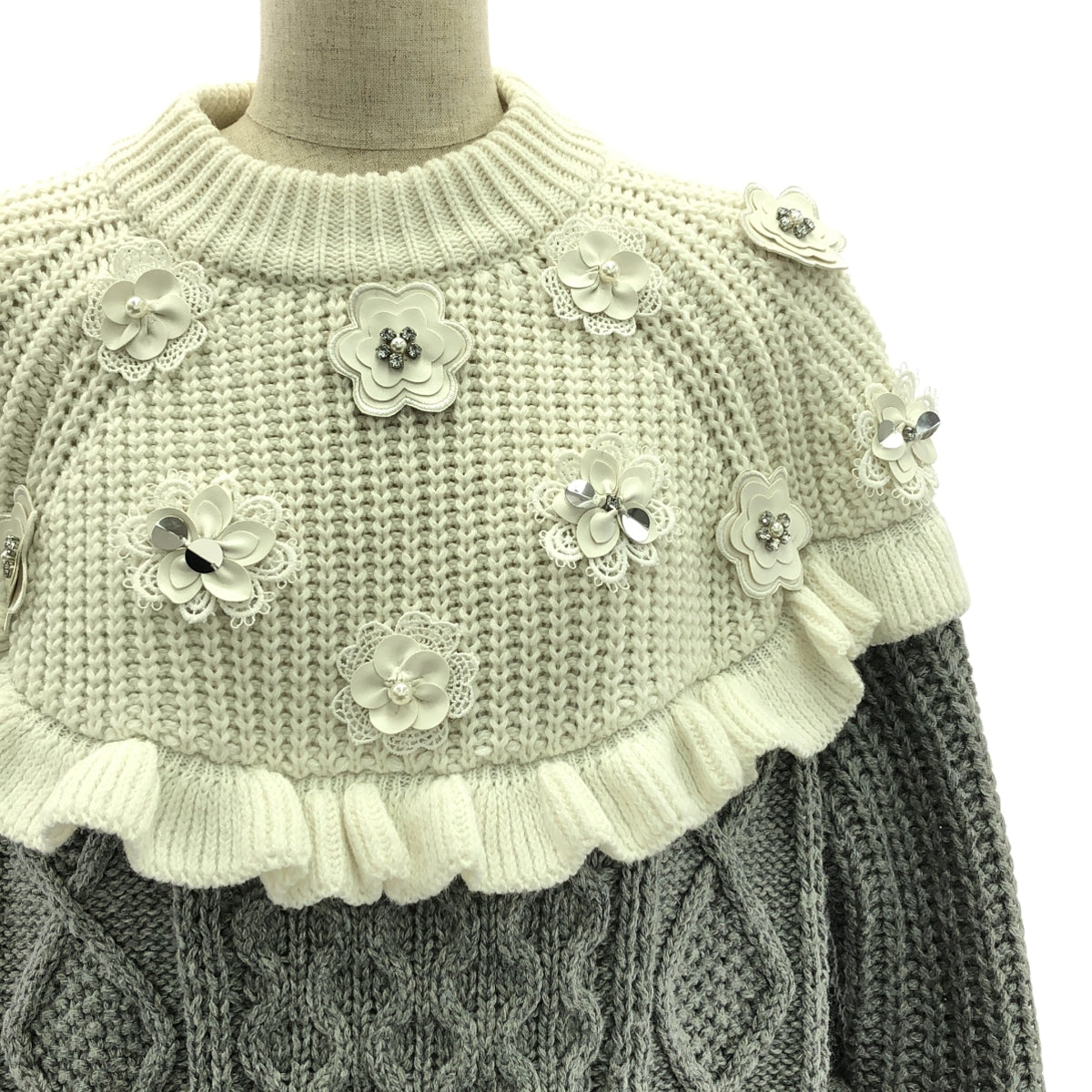 Chesty | Wool blend ruffled beaded knit dress | 1 | Women's