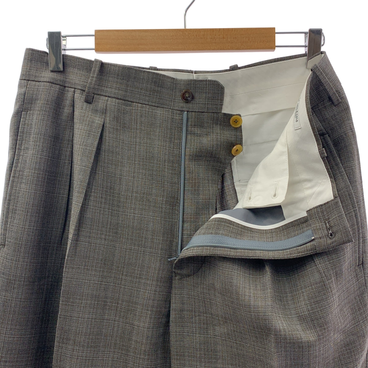 MAATEE & SONS / 마티 & 샌즈 | 영원한 SLACKS WOOL MAT CHECK 체크 슬랙스 팬츠 | 3 | 남성