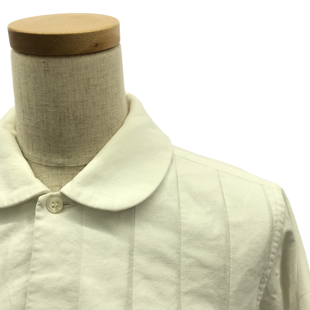 COMME des GARCONS | 2017SS | Round collar pleated shirt blouse | XS | White | Women's