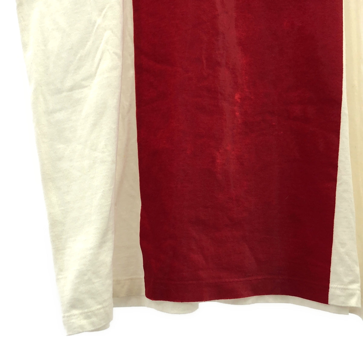 MM6 Maison Margiela / エムエムシックスメゾンマルジェラ | フロッキープリント ビックシルエット Tシャツ | S | ホワイト/レッド | レディース