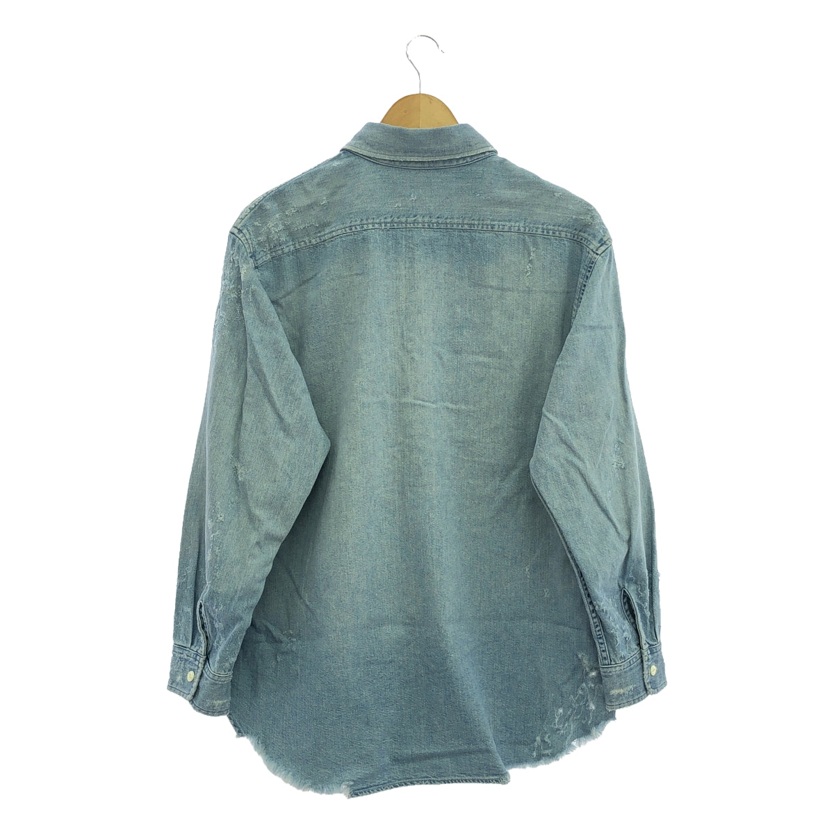 AP STUDIO / エーピーストゥディオ | 2022SS | ATTICK BY JOHNBULL ダメージ デニム シャツ | F | インディゴブルー | レディース