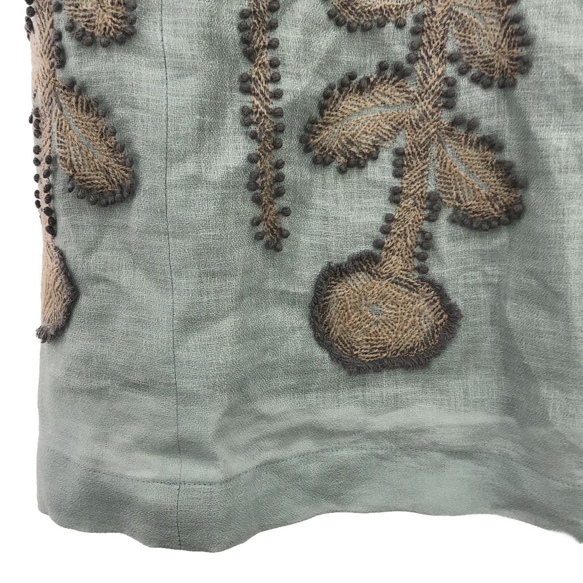 mina perhonen | 2023SS | frost garden / forest garden linen long skirt / lined | 38 | women's