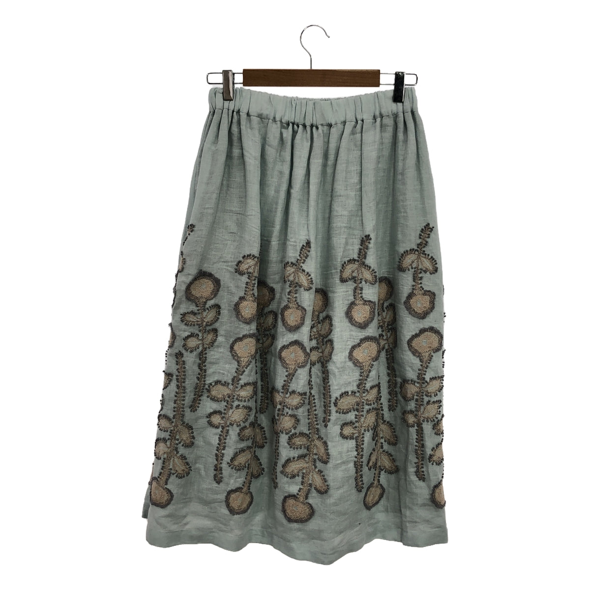 mina perhonen | 2023SS | frost garden / forest garden linen long skirt / lined | 38 | women's
