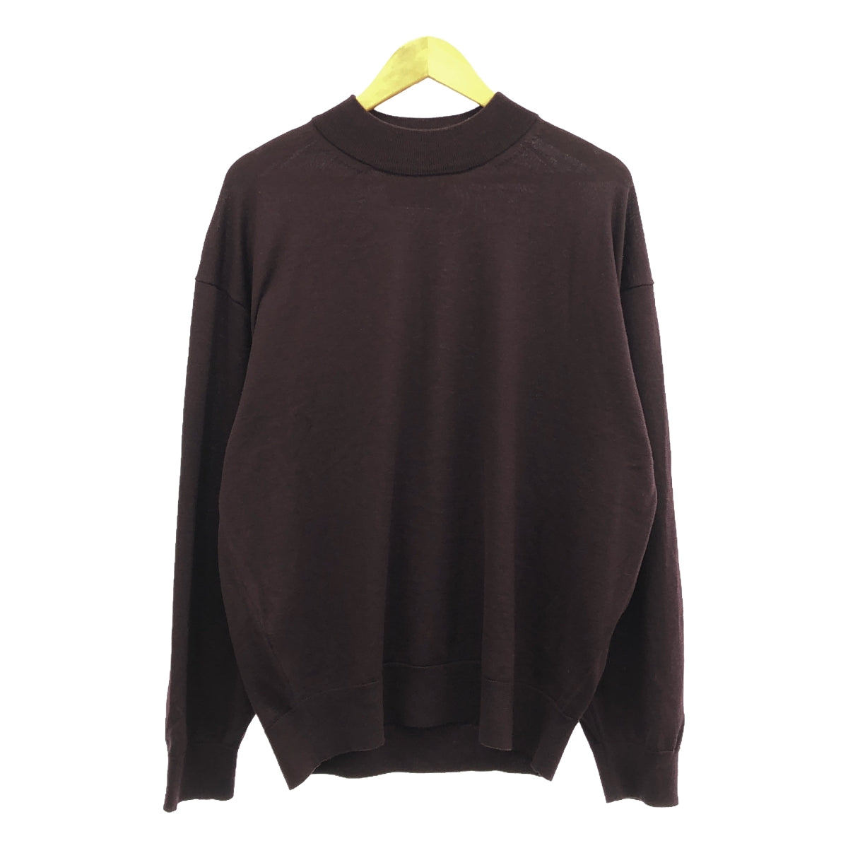 Maison Special / メゾンスペシャル | Super120s High Gauge Prime-Over Mock Neck Knit Pullover / ニット | 01 | ボルドー | メンズ