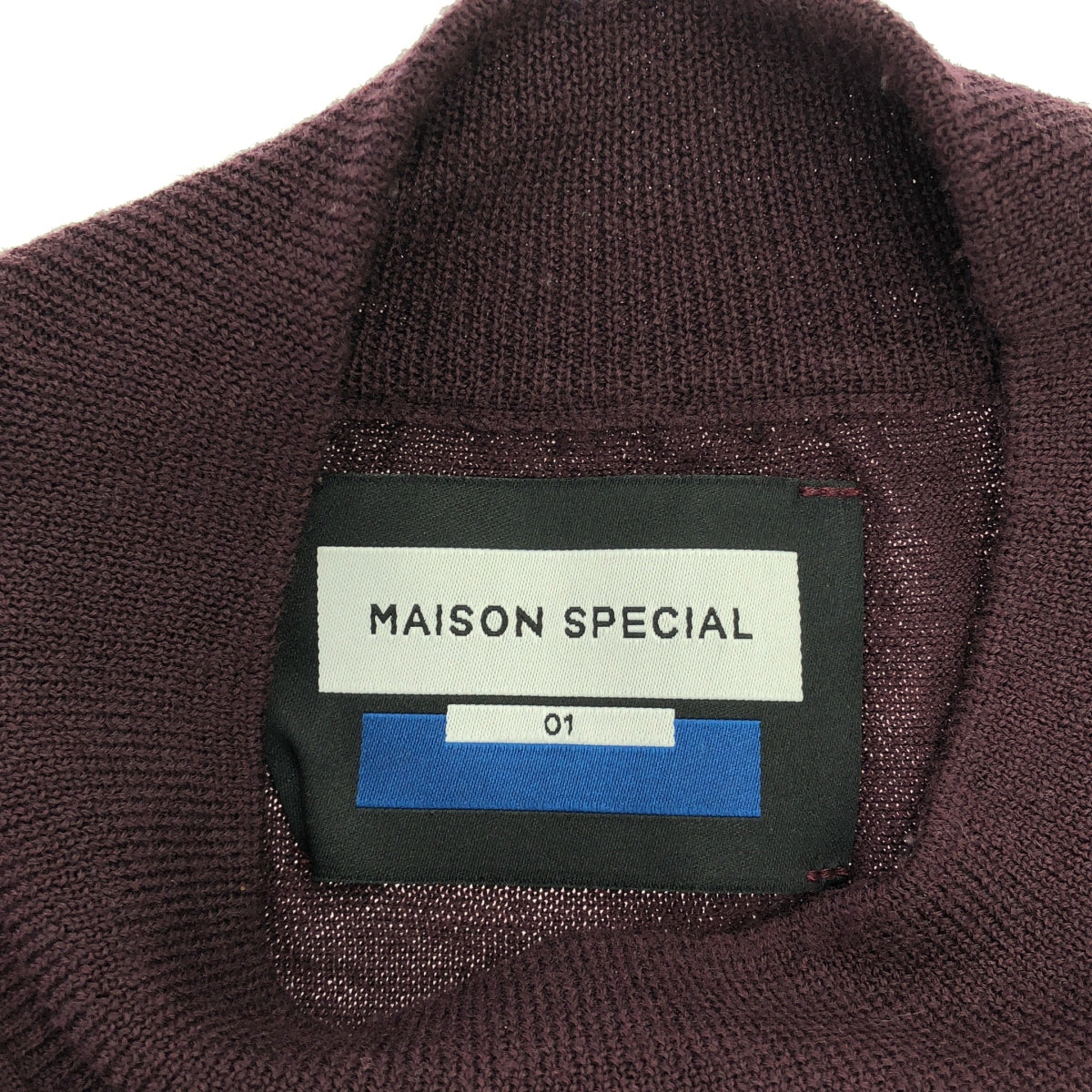 Maison Special / メゾンスペシャル | Super120s High Gauge Prime-Over Mock Neck Knit Pullover / ニット | 01 | ボルドー | メンズ