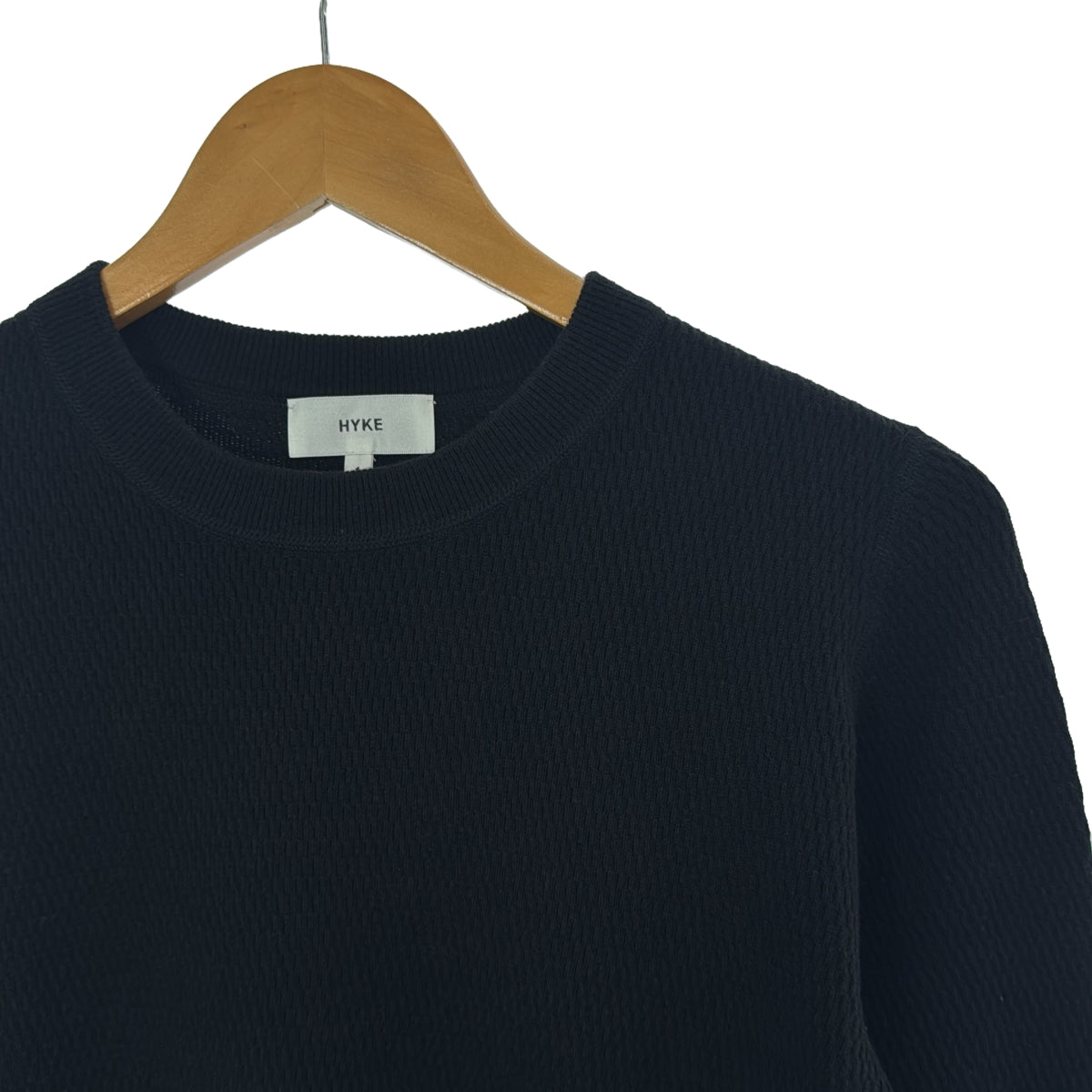 HYKE | Cashmere blend crew neck knit | 1 | Black | Women's
