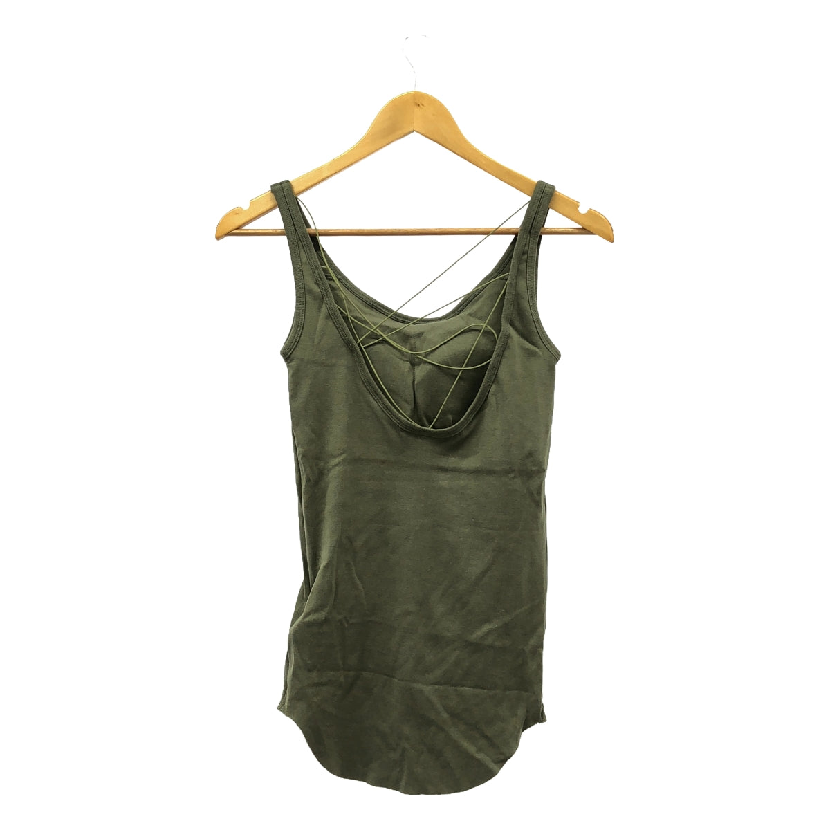 【美品】 Spick and Span / スピックアンドスパン | 2021AW | Loro Ayatori Nosleeve タンクトップ | F | カーキ | レディース